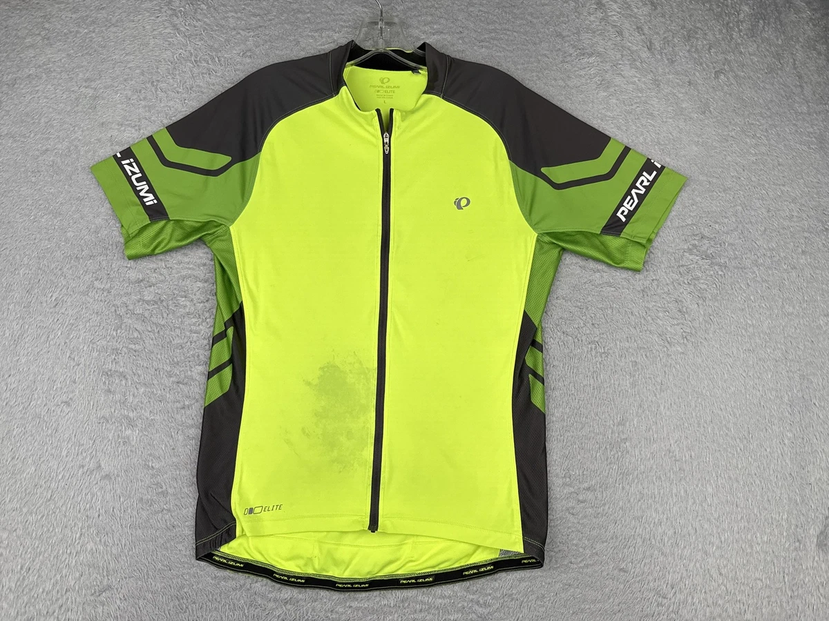 Maillot Cyclisme Pearl Izumi Homme – Vert Citron, Taille L, Demi-zip