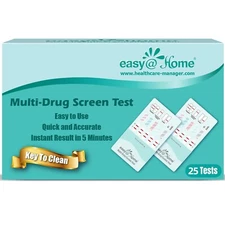 Easy@Home 25 Pack 5 Panel Drug Test Dip Cards - Instant Urine Test - EDOAP-254