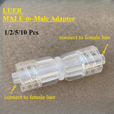 Luer Lock Male to Male Fitting Connector Double Dual Adapter Joiner Syringe