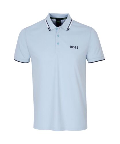 HUGO BOSS Paddy Pro Men’s Regula Fit Polo Shirt in Open Blue 50469094 471 - Picture 1 of 2