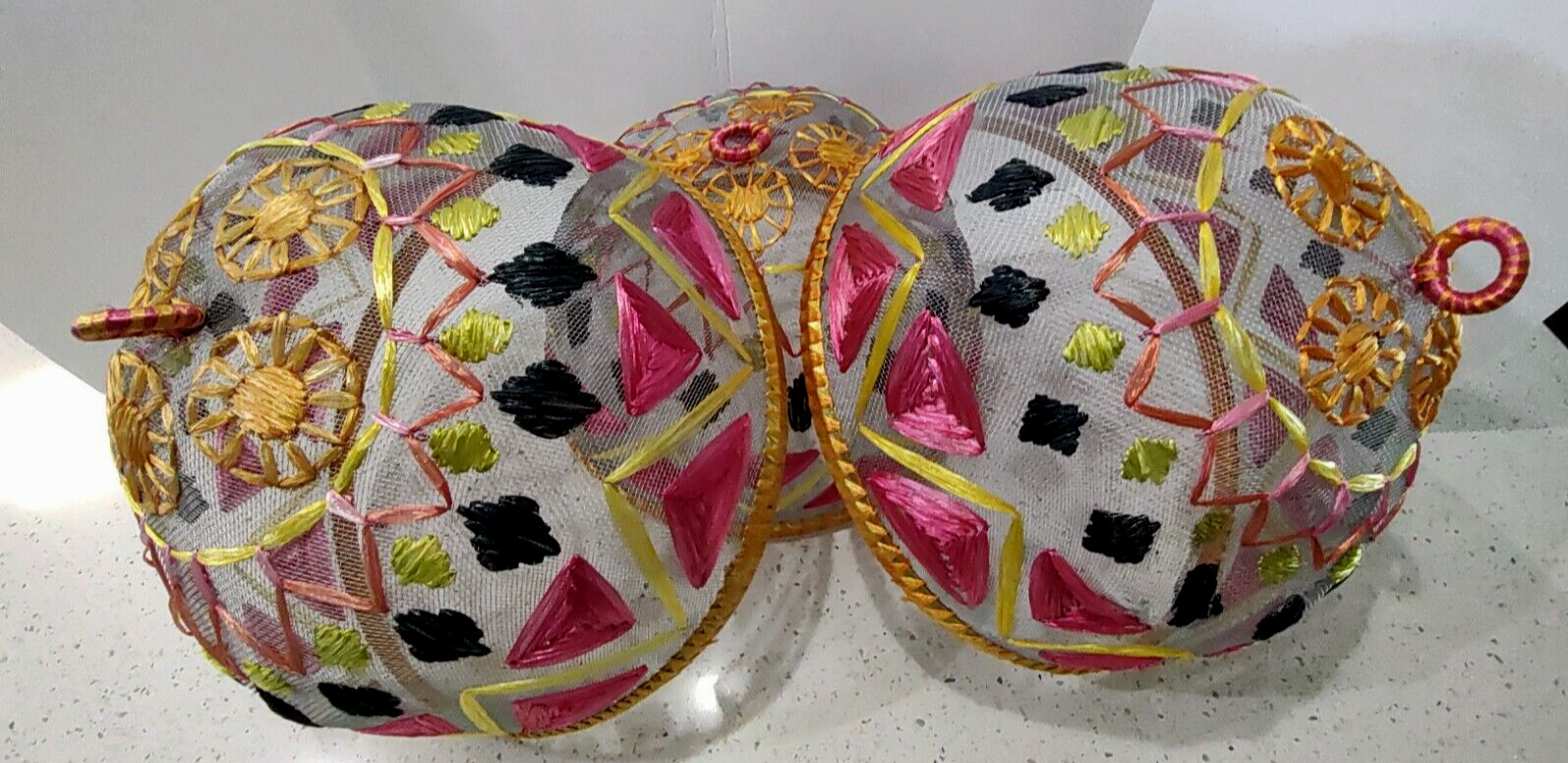 Lot of 3 Vintage Mesh Food Dome Picnic Screen Covers