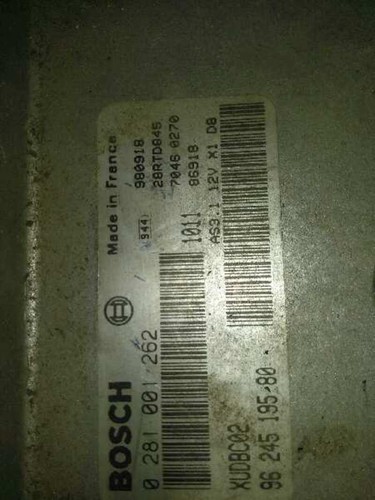 0281001262 centralita motor uce para CITROEN XANTIA BREAK 1.9 1997 146100 - Imagen 2 de 4