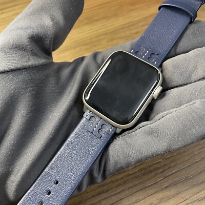 NEW✓ TORY BURCH MCGRAW NAVY BLUE LEATHER BAND FOR APPLE