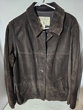 Vintage Eddie Bauer Leather Jacket 4 Button Up Shacket Canada Made Size Large