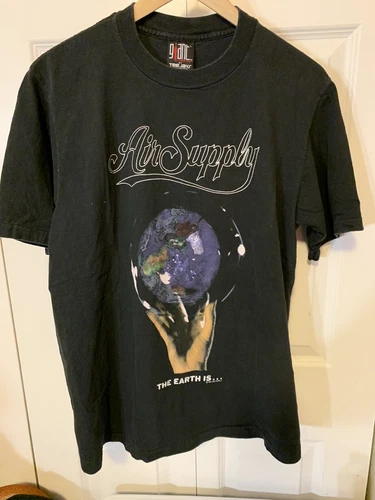 Air Supply The Earth Is Music Band Concert Sz L Bla 1990s vintage concert t-shirt, vintage, single stitch, B+ condition