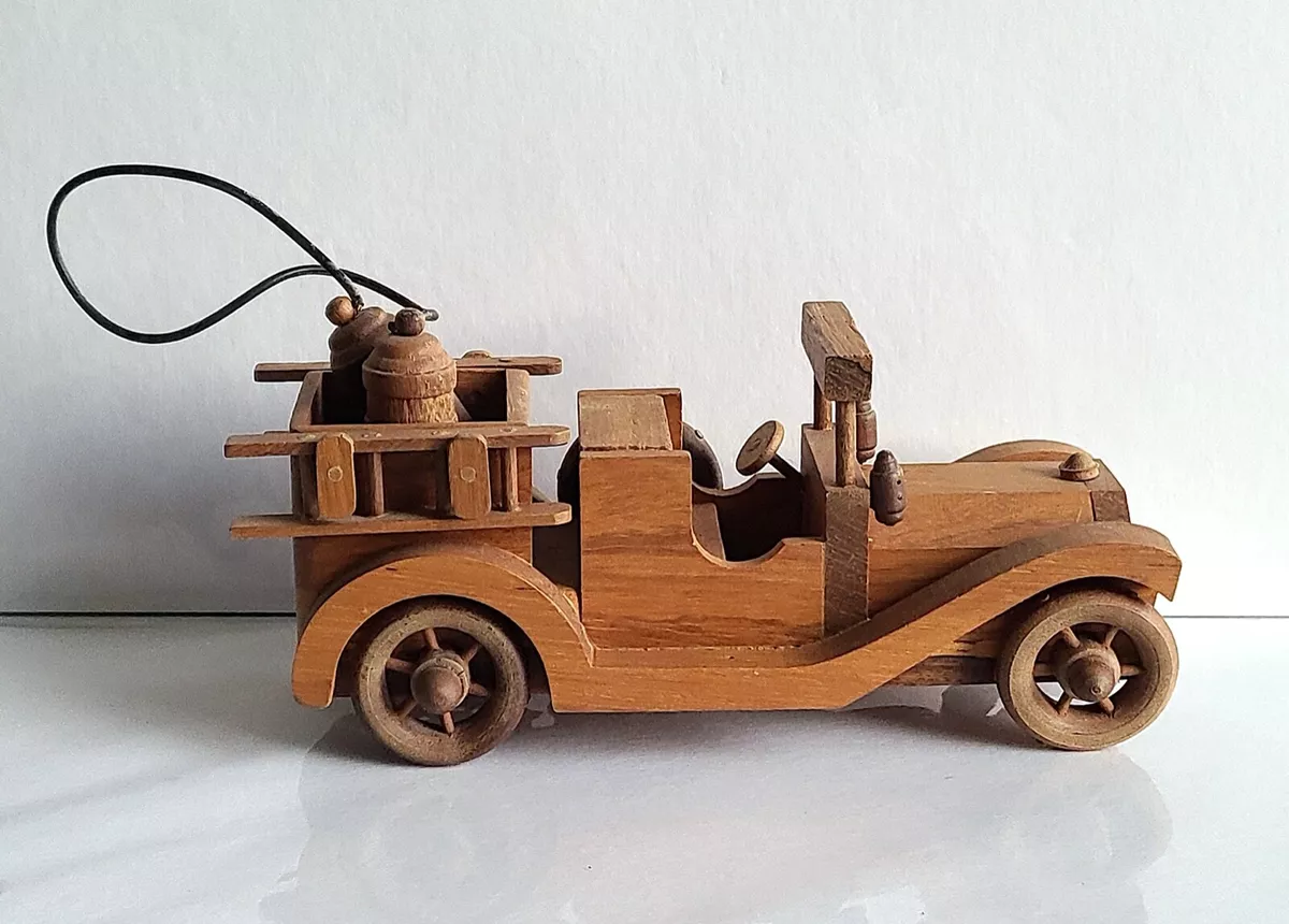 Vintage Handmade Toy Carved Natural Wooden Car Art Model eBay