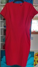 V by Very Confident Curve Red Smart Midi Pencil Dress - Women's size 14