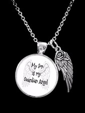Memorial Necklace My Son Is My Guardian Angel Wing In Memory Sympathy Gift