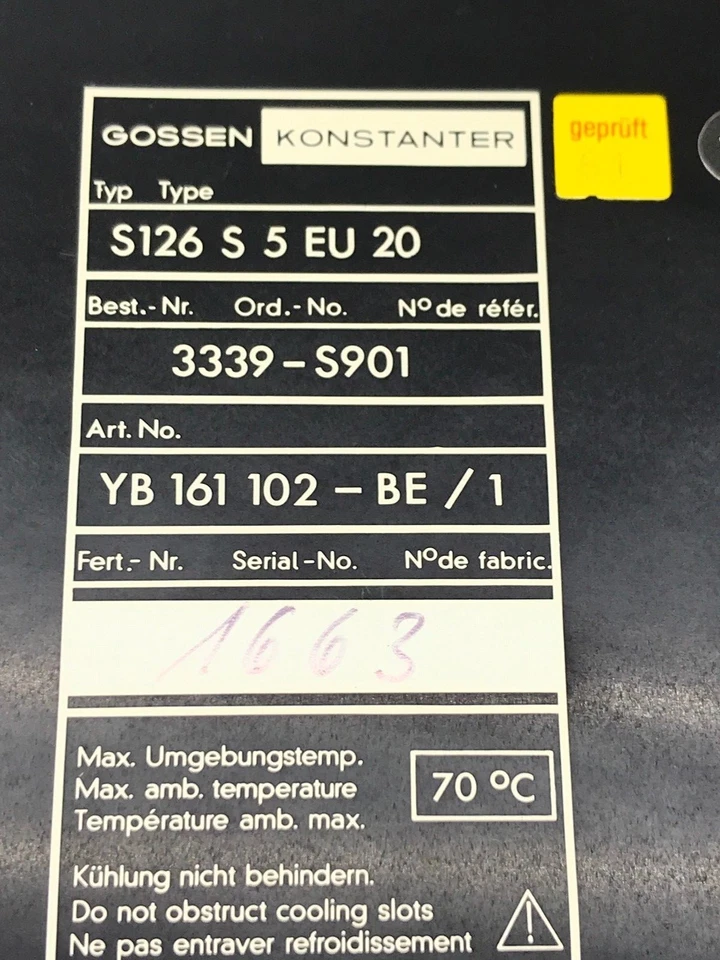 ASEA ABB DSQC116 Power Supply DSQC 116 Gossen Konstanter S126S5EU20 - Image 2 of 4