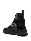 100% AUTHENTIC NEW MEN VERSACE GREGA PRINT MIX BLACK LEATHER BOOTS EU 45/ US 12 — photo 2
