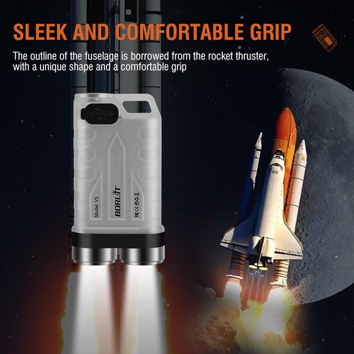 BROUIT V3 900LM Pocket LED Flashlight Magnetic Work Light Torch USB Rechargeable - Picture 8 of 21