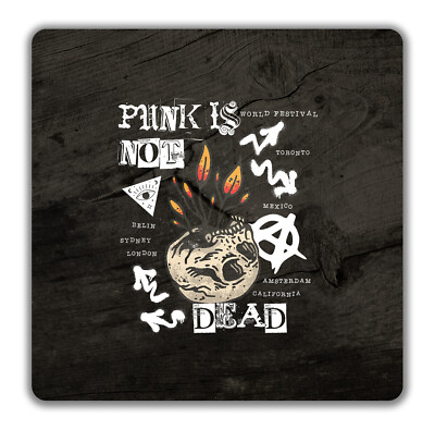 Punk is not Dead 2er Pack Getränke Untersetzer Gothic Emo Musik Geschenk - 9cm x 9cm