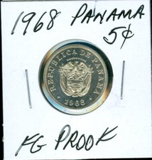 1968 PANAMA 5 CENTISIMOS FINEST GRADE PROOF   99 CENTS SHIPPING   .