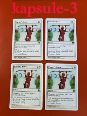 4x Warrior's Honor | 9th Edition | MTG Magic Cards