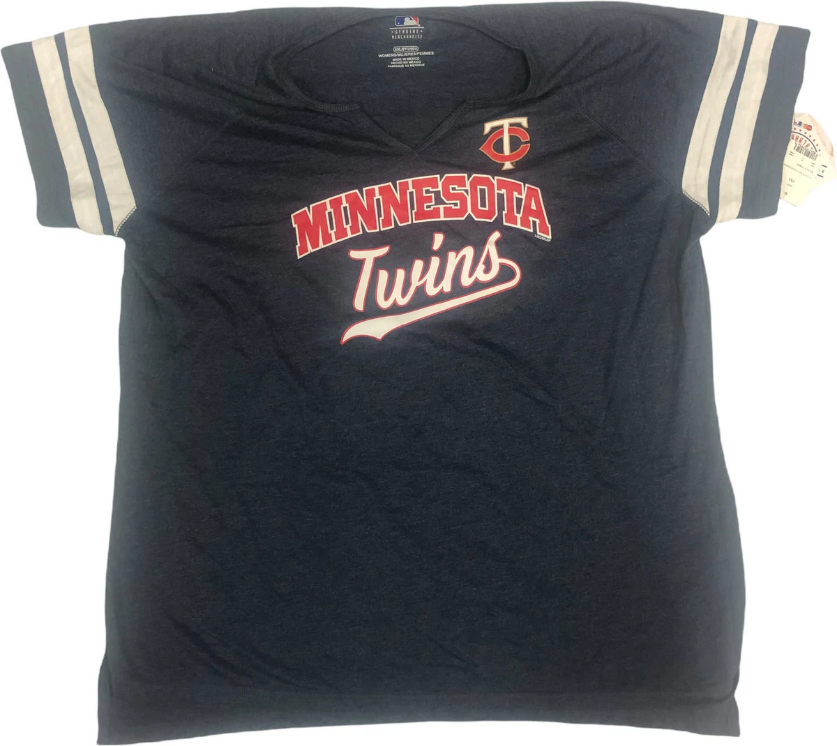 Minnesota Twins Women's Jersey Striped Shirt 2X Blue