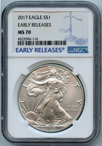 2017 NGC MS70 Early Releases American Silver Eagle S$1