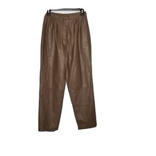 West Bay Sport Leathers Brown Pleated Front Women's Pants Size 8