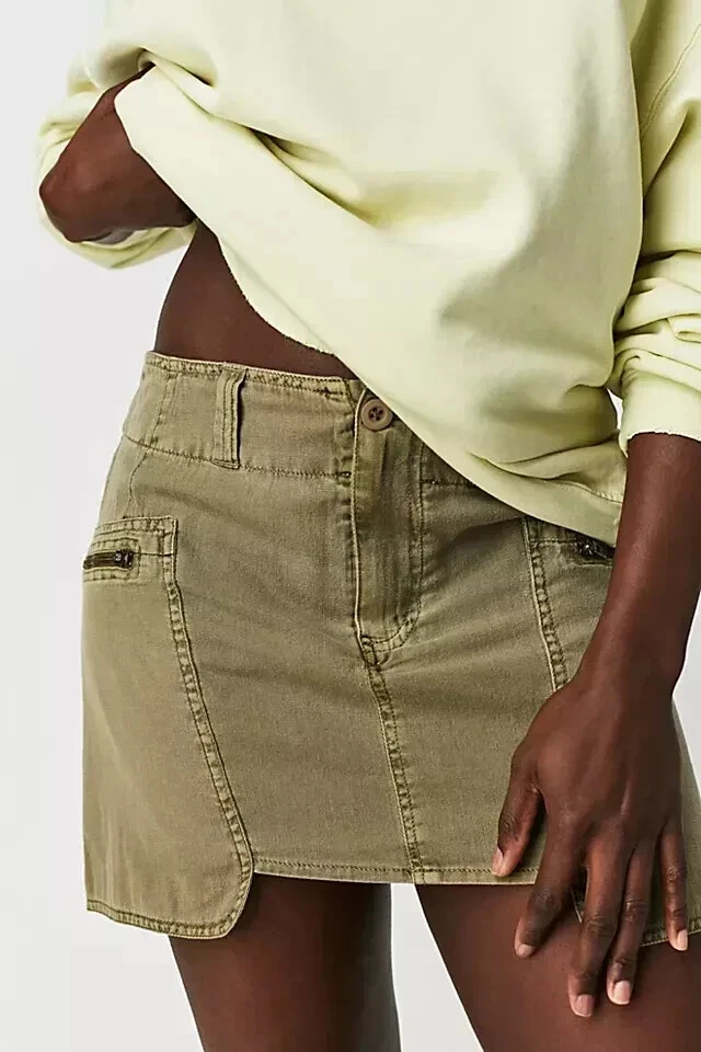 Free People Nevada Mini Skirt XS 2 Women's Casual Low Waist Boho Short NEW 40760