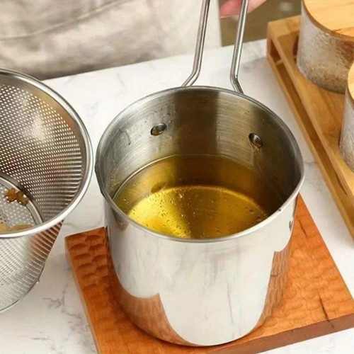 Stainless Steel Fryer with Filter – Small Household Oil Pot for French Fries & C - Picture 11 of 11