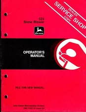 JOHN DEERE 524 SNOW BLOWER OPERATORS MANUAL OM-TY20710 ISSUE G4  (295)