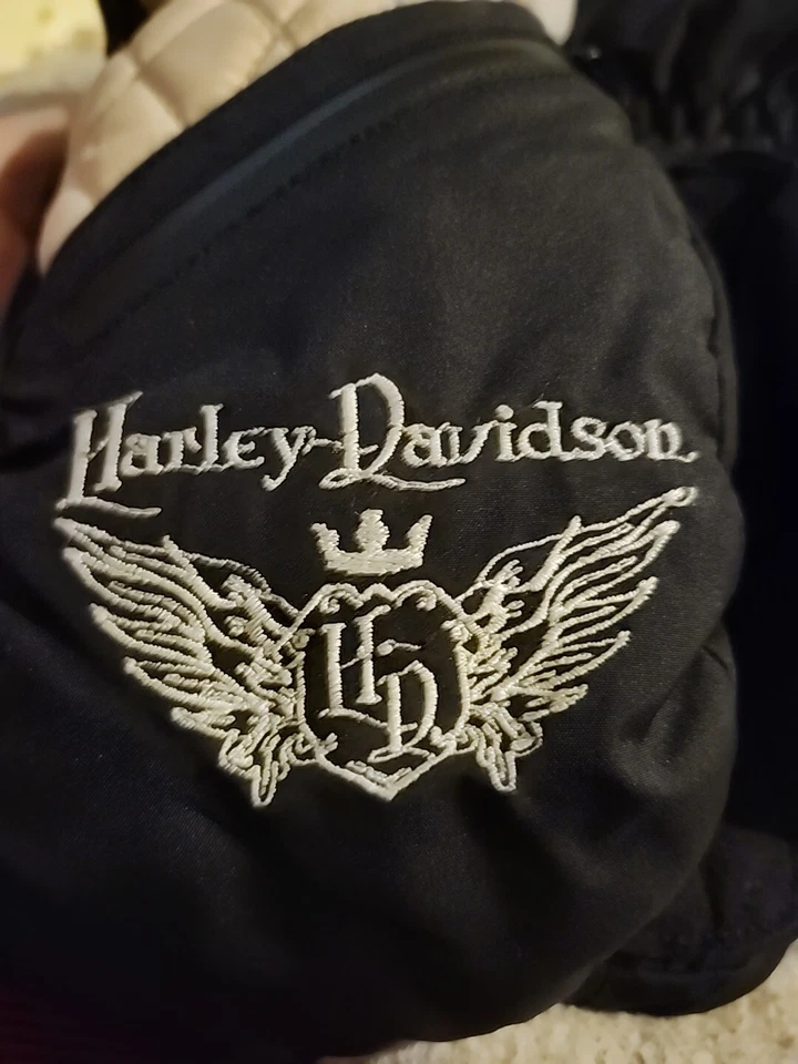 1-De colección Harley Davidson Mitón Talla M Negro/Blanco Hinchado Damas Foto 4 de 4