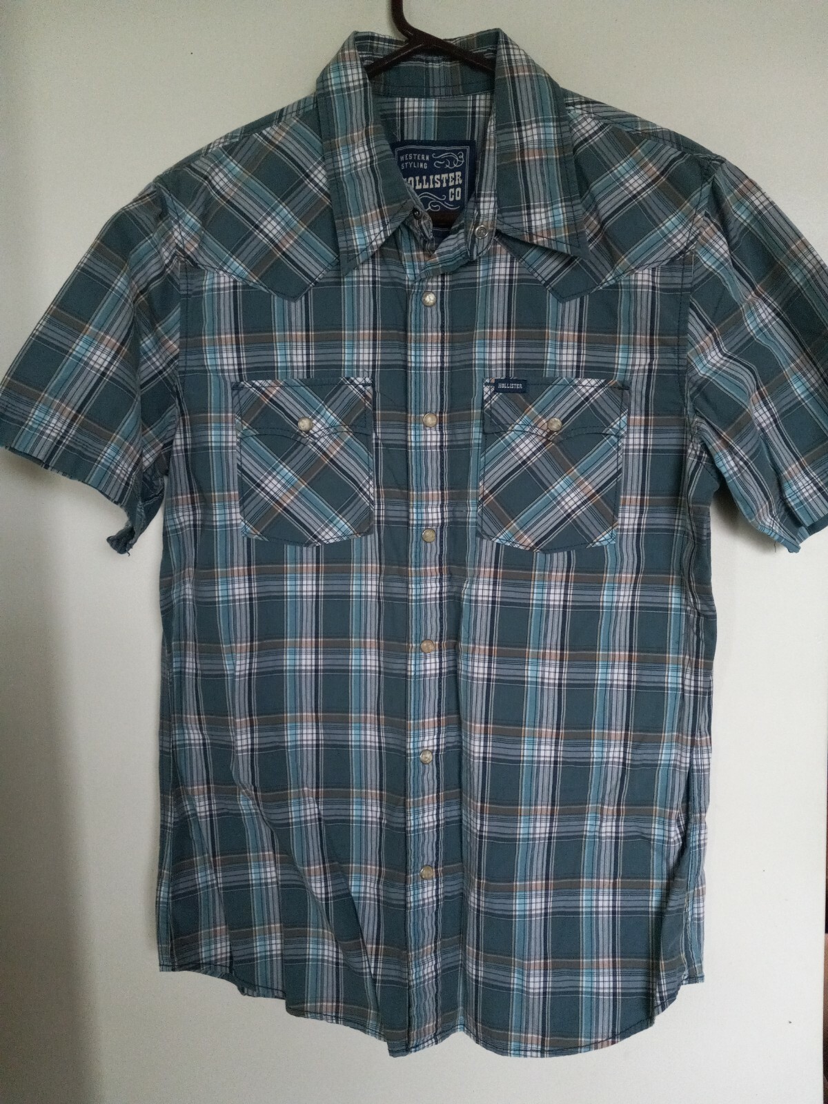Hollister Pearl Snap Western Shirt Men's M Vintage NICE!