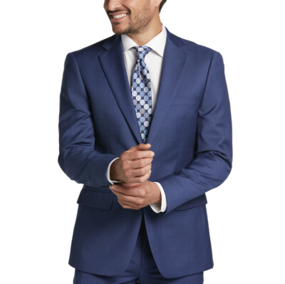 Calvin Klein X-Fit Slim Fit Wool Suit Jacket Sport Coat 40R Blue Two