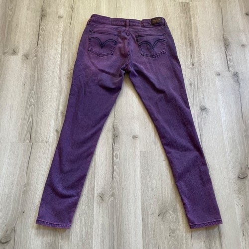Levi's 535 Legging Women's size 13M Purple Stretch Denim Jeans Irregular - Picture 2 of 16