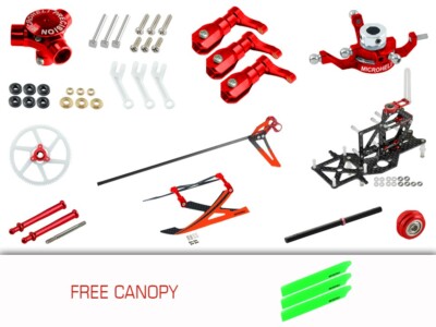 Microheli CNC Triple Blades Performance Package (RED) - BLADE 120 S / S2