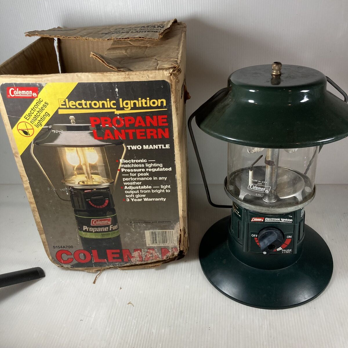Vtg Coleman Electronic Ignition Double Mantel Propane Vtg Coleman Electronic Ignition Double Mantel Propane