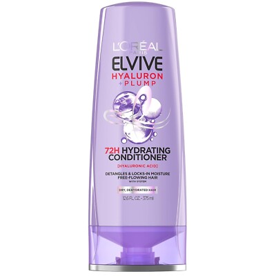 L'Oreal Paris Elvive Hyaluron Plump Hydrating Conditioner Paraben-Free, 12.6 Oz