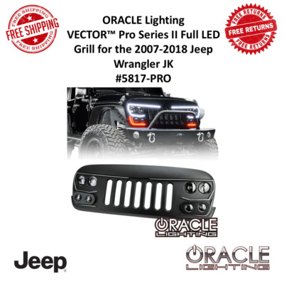 Oracle Lighting Vector Pro Full Led Black Grilles For 2007 - 17 Jeep Wrangler Jk