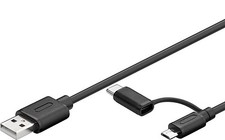 Goobay Cavo USB A / Micro B con Adattatore USB-C