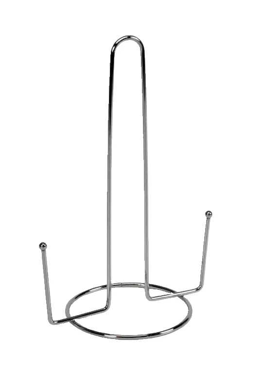 PORTA ROTOLO CARTA DA TAVOLA METALLO CUCINA ROTOLONI CROMO ARGENTO h29*20*13cm - Immagine 2 di 4