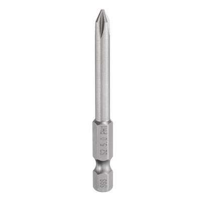 Magnetic Phillips Screwdriver Bit PH1 1/4'' Hex Shank 65mm Long 5mm Rod