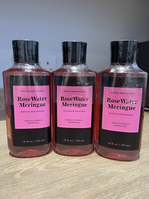 Bath Body Works Rose Water Meringue Shower Gel X3 Full Size
