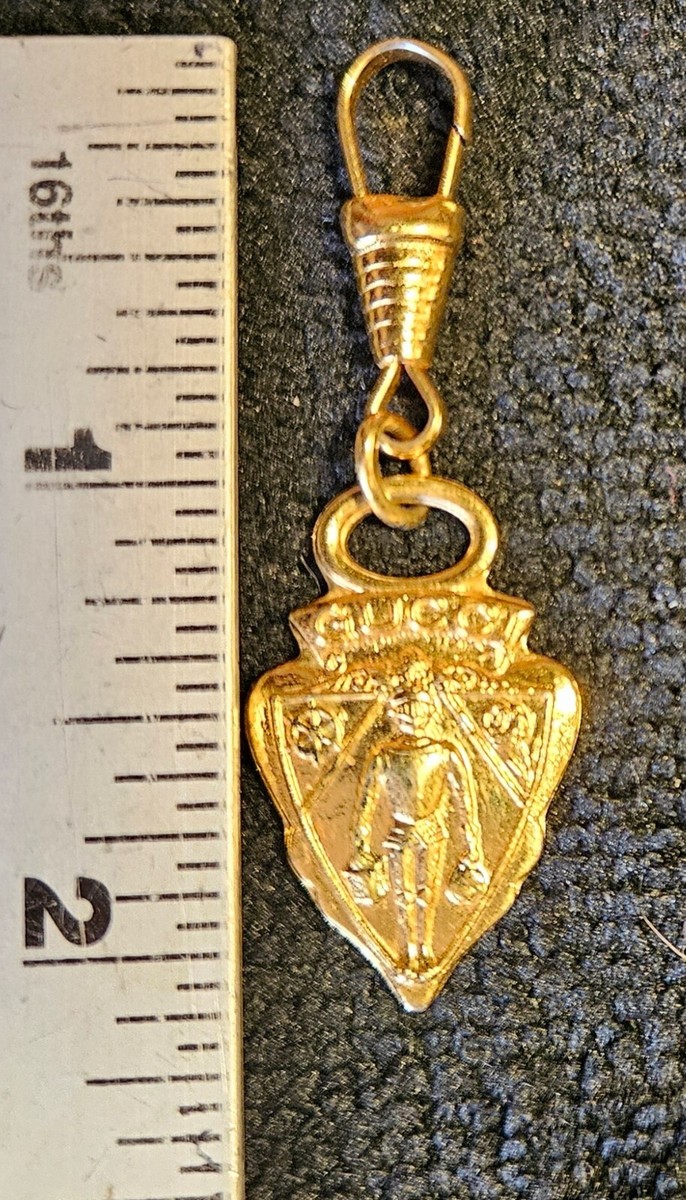 Vintage Gucci Gold Plated Knight Crest Shield Charm 1960