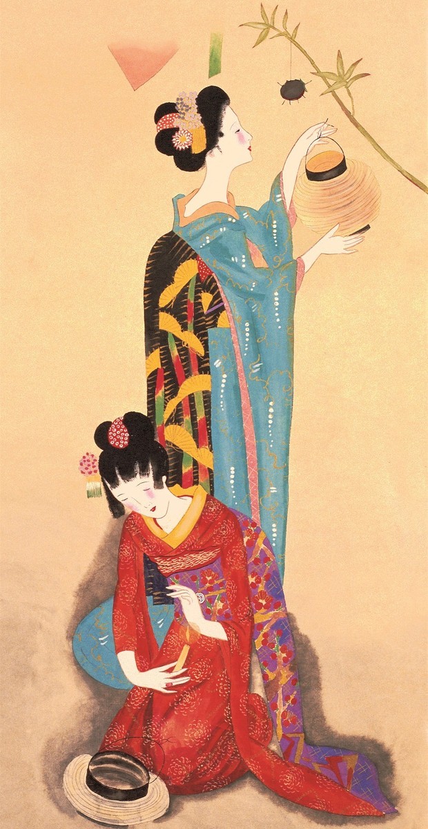 Kimono Lady Japanese Art Ukiyo-e Painting Canvas Poster Wall Kimono Lady Japanese Art Ukiyo-e Painting Canvas Poster Wall