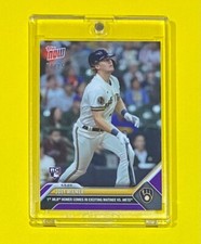 2023 MLB Topps Now Joey Wiemer Rookie PURPLE PARALLEL /25 SSP Brewers #55 RC 🔥