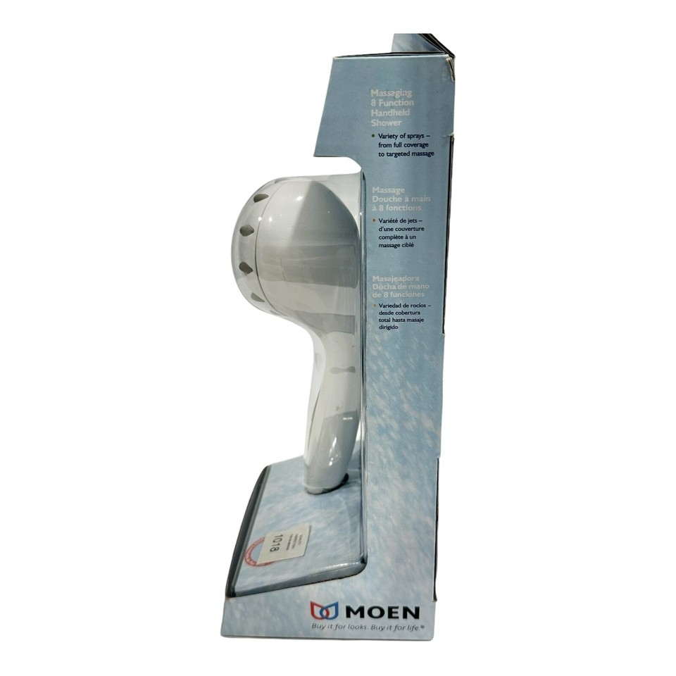 Moen Adler Glacier 21030w 8 Function Handheld Shower Head Massager eBay