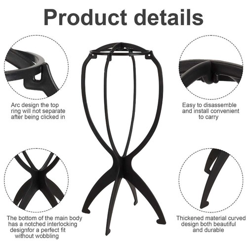 Paquete de 2/4/6 Soporte para Pelucas, Soporte para Pelucas Portátil Soporte para Cabeza de Pelucas para Todas las Pelucas de Viaje - Imagen 10 de 14