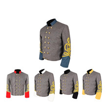 Civil War US General's Grey Wool Jacket - 4 Braid Design, Authentic Military Sty