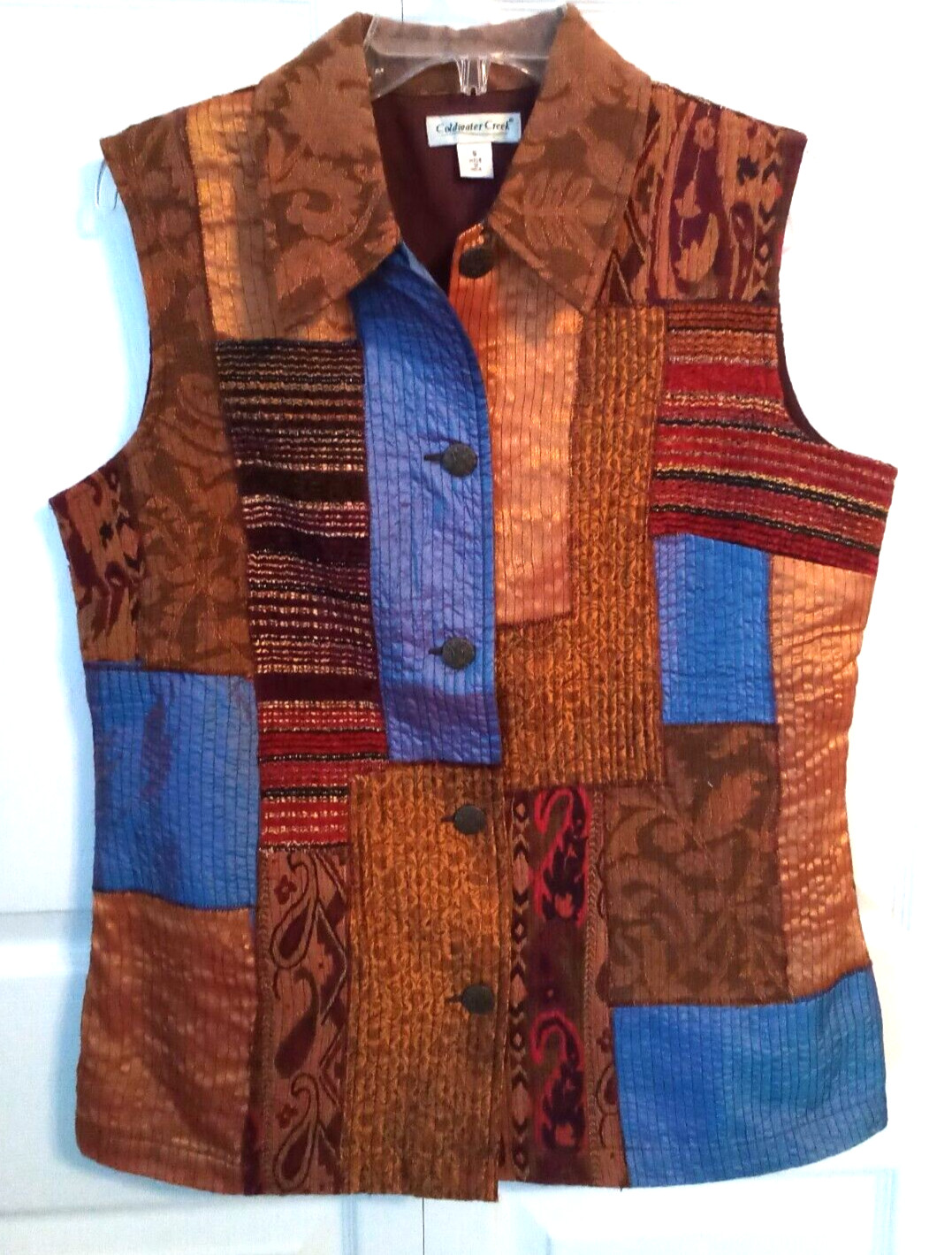 Coldwater Creek Patchwork Vest, small - image 1