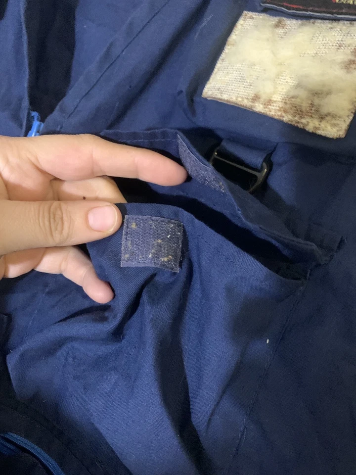 Винтажный рыболовный жилет с орлиным когтем взрослый размер L/XL — темно-синие карманы на молнии - Изображение 2 из 4