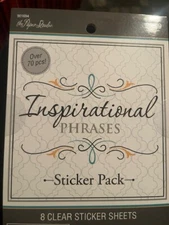 Inspirational phrases sticker pack 70 piece 8 clear sheets The paper studio