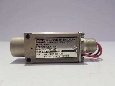 CUSTOM CONTROL SENSORS 690P1 PRESSURE SWITCH 1000 PSI