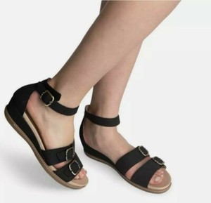 Dansko Astrid Black Milled Nubuck Strappy Wedge Sandal EU 37 Womens 6.5 - 7 New 673088368371 | eBay