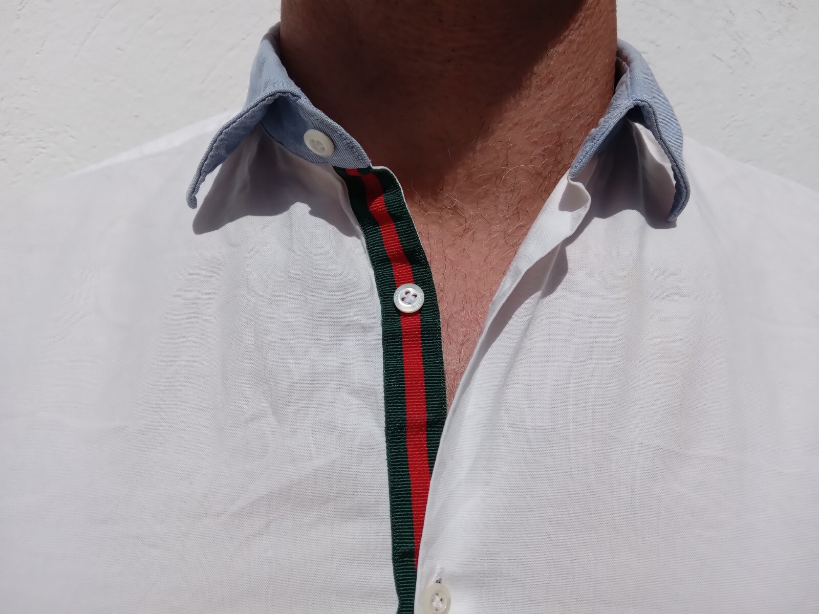 AGLINI Men's WHITE/BLUE COTTON Shirt Size 39 UK Vintage RRP £239 image 5