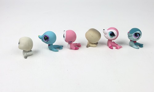 Littlest Pet Shop Lot of 6 Seals Seal Ocean Animals Rare Blue Sea Lion Pink  - Picture 9 of 12