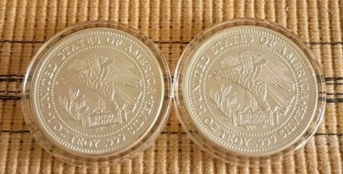 2- Northwest Territorial Mint 1 oz .999 Fine Silver Trade Unit Rounds